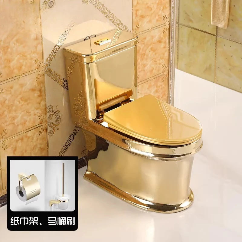 Personalized local tyrant gold flush toilet creative color toilet odor-proof ceramic silent toilet siphon super whirlpool