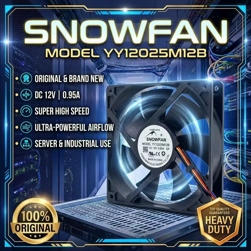 For SNOWFAN YY12025M12B DC 12V 0.95A 11.4W 12025 120x120x25mm 4-Pin PWM Dual Ball Bearing Violent Welder Server Inverter Fans