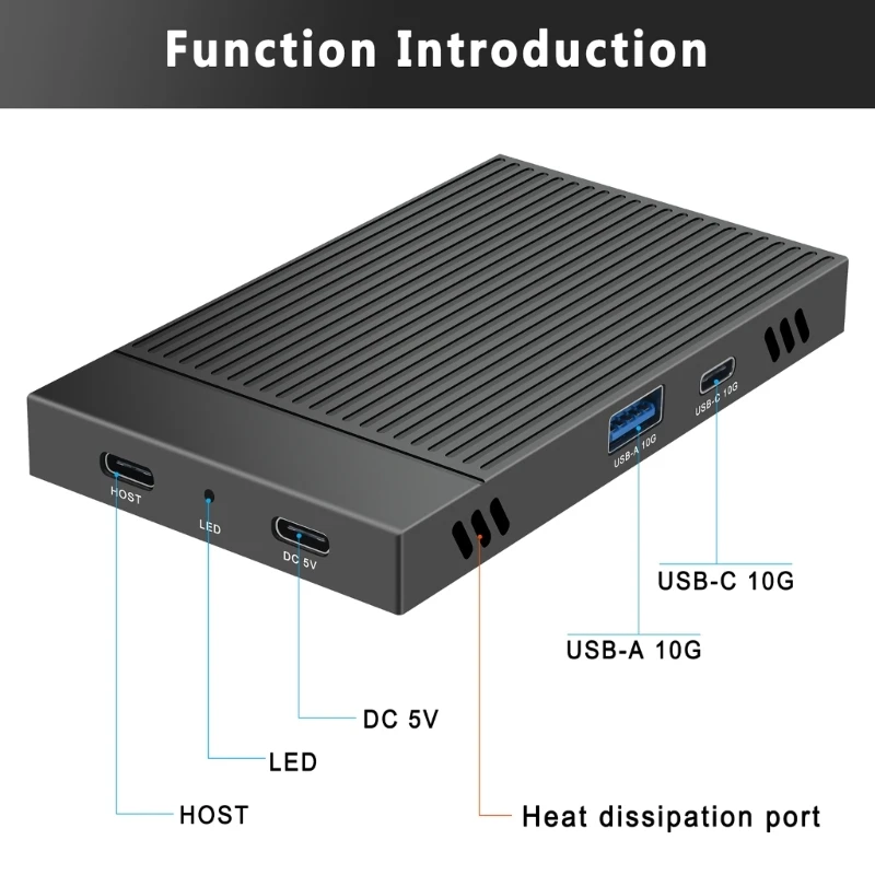 Obudowa SSD Double Bay M.2 NVME obsługą HUB USB3.2 GEN2 10G Type C 10 Gbps