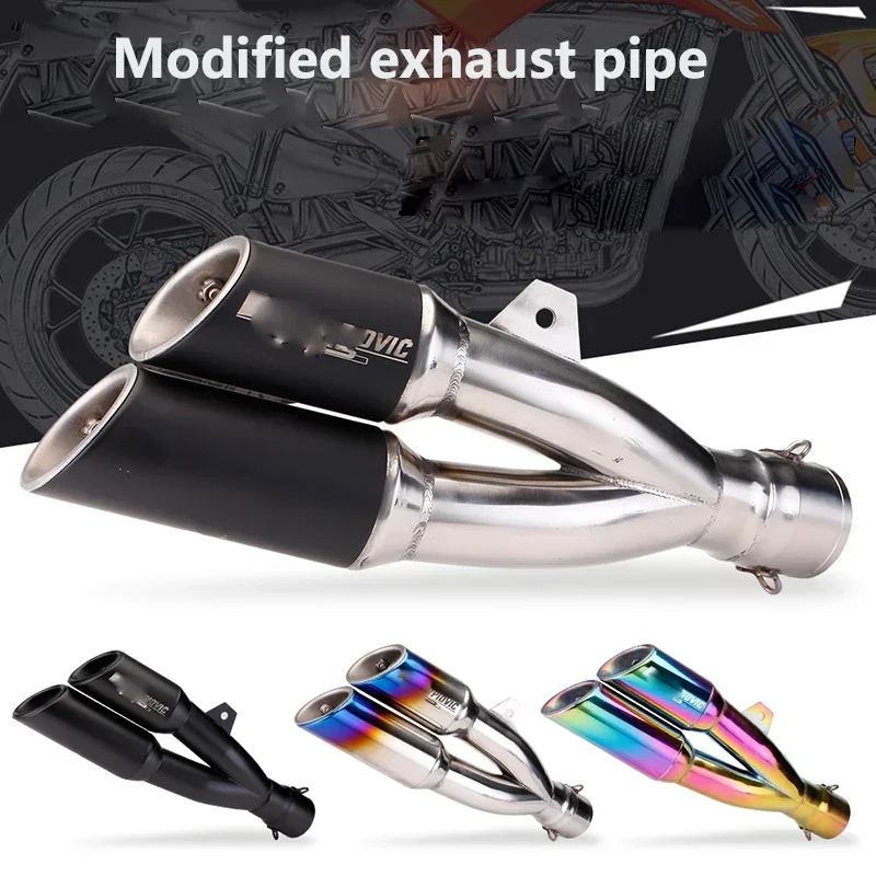 

51mm Motorcycle Exhaust Escape Modified Muffler With Removable Double Holes DB Killer For R25 R3 R6 NC700 CBR500 Z400 Z750 Z900