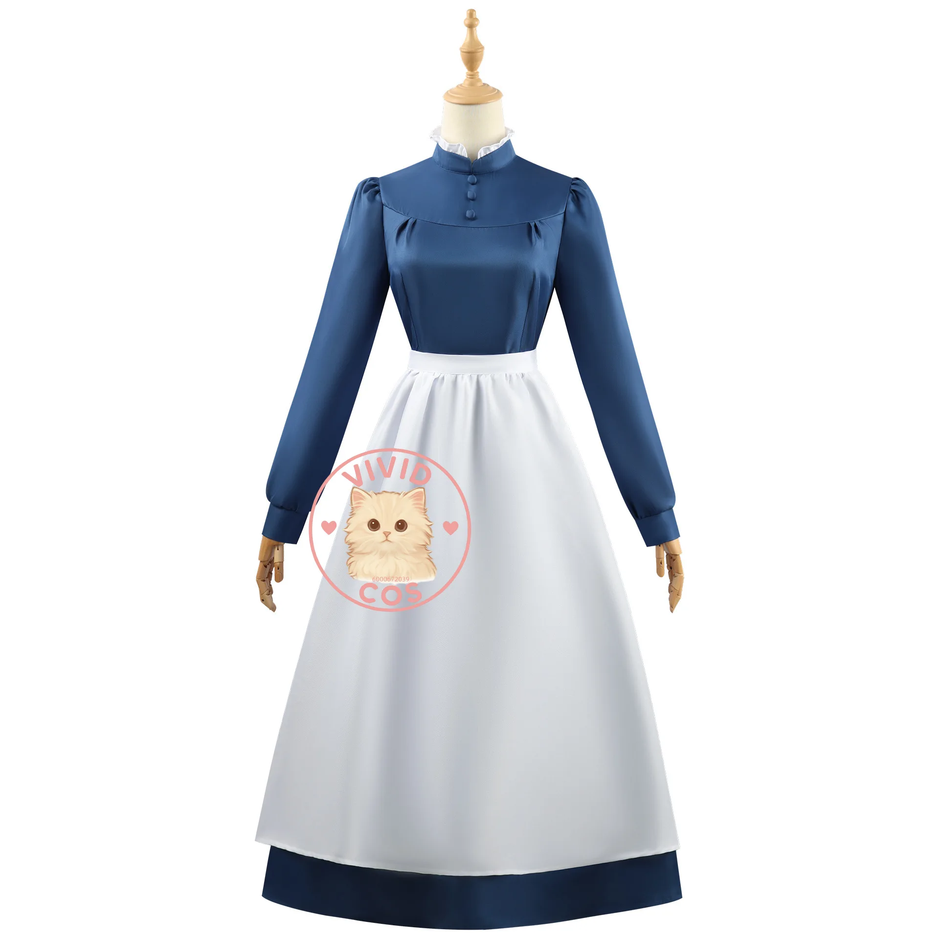 أزياء الفيلم الشعبي صوفي التأثيرية ملابس أنيمي الساخنة فستان خادمة فلبينية زرقاء للنساء البالغات لعب الأدوار الهزلية للهالوين