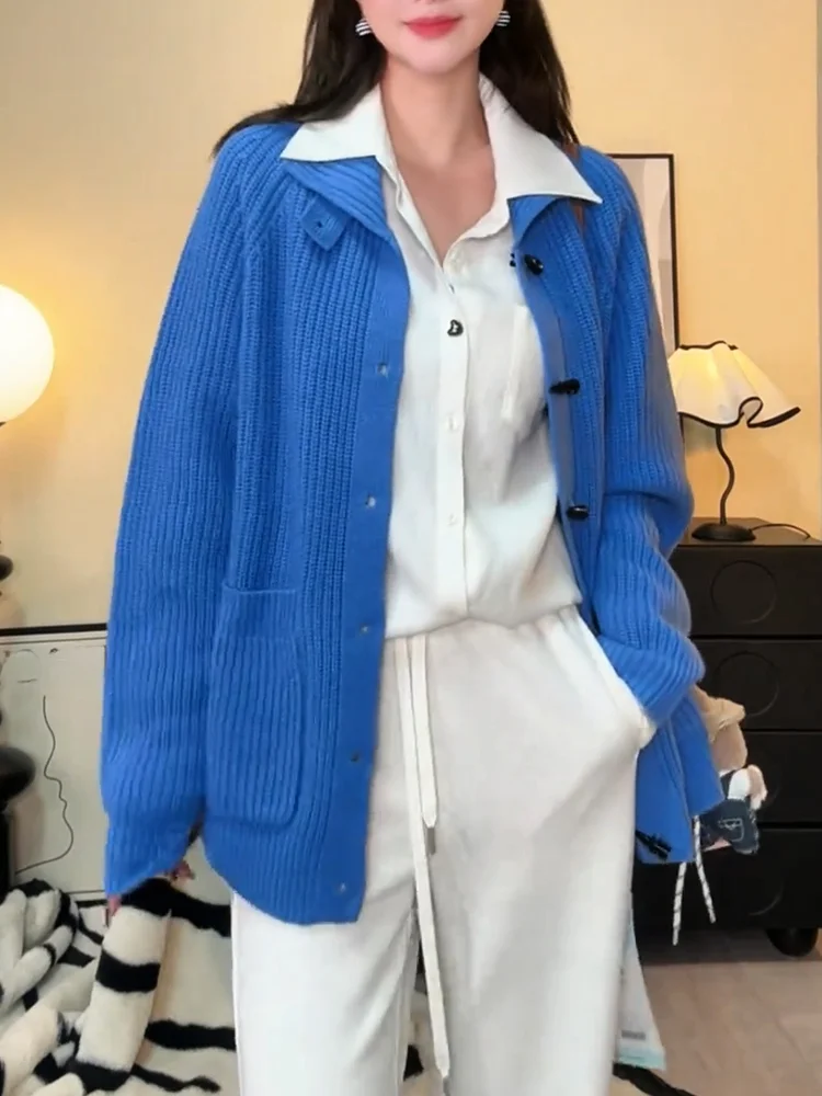 

Корейский элитный вязаный кардиган для женщин: модный, универсальный, удлиненный, теплый, осенняя новинка