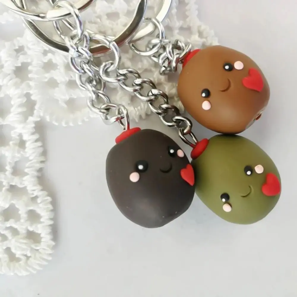 Cute Resin Mini Olive Keychain Cartoon Backpack Pendant Bag Key Decorative Valentines Gifts