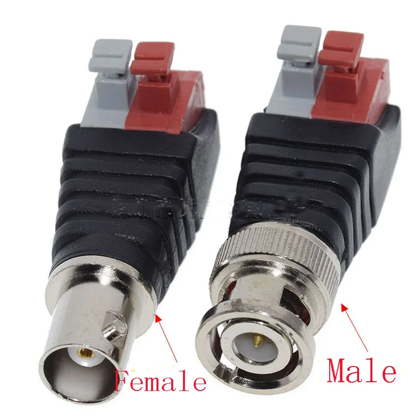 

2PCS Q9 Plug 75-5 Press BNC Connector Analog Surveillance Camera Welding-free Bnc Video Cable Copper Core Interface