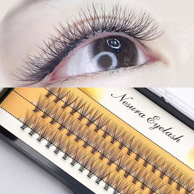 10D Faux Mink Individual Clusters Eyelashes Russian Volume C Curl 0.07/0.1mm Natural Grafting Extensions Wholesale Makeup