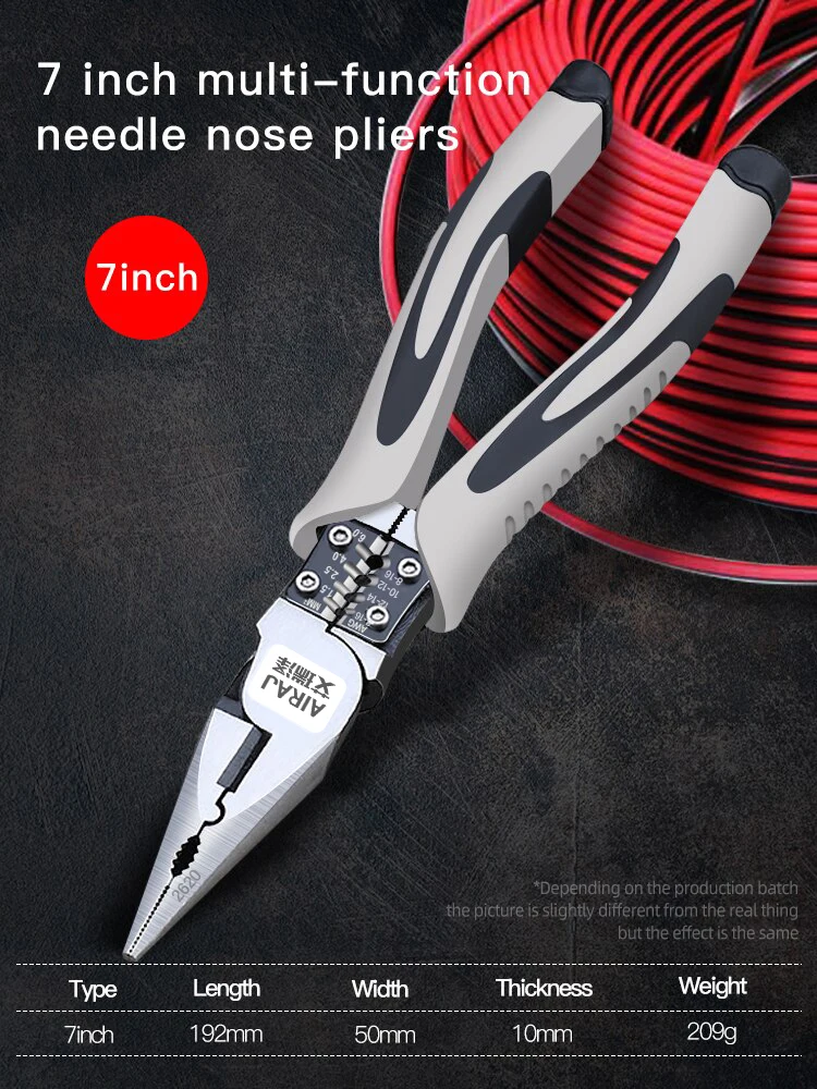 AIRAJ 7/8/9 Inch Wire Pliers Sharp Large Opening Stripping Pliers Industrial Grade Multifunctional Hardware Manual Tools