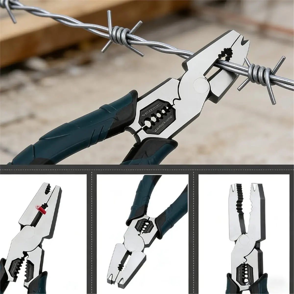 9-in-1 Multi-Function Cutting Pliers, Puller Wire Cutter Crimper with Compound Leverage Design for Repairs Outdoor