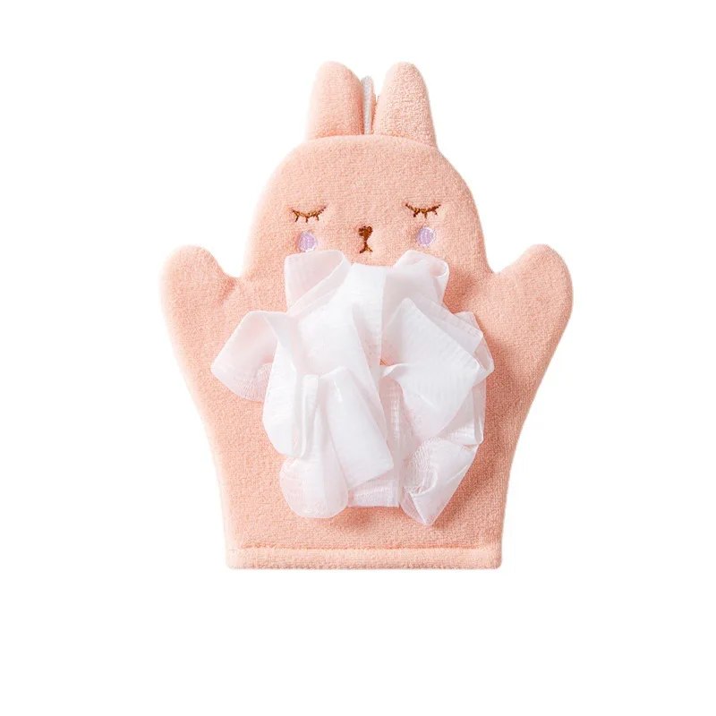 الكرتون منشفة استحمام قفاز حمام زهرة 2 في 1 لينة ثنائي الغرض تنظيف الطين قفازات الاستحمام للأطفال