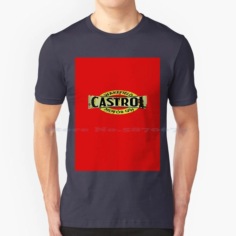 Camiseta con signo de aceite de Motor de Castrol, 100% algodón, carteles de automóviles de transporte, publicidad Retro Vintage