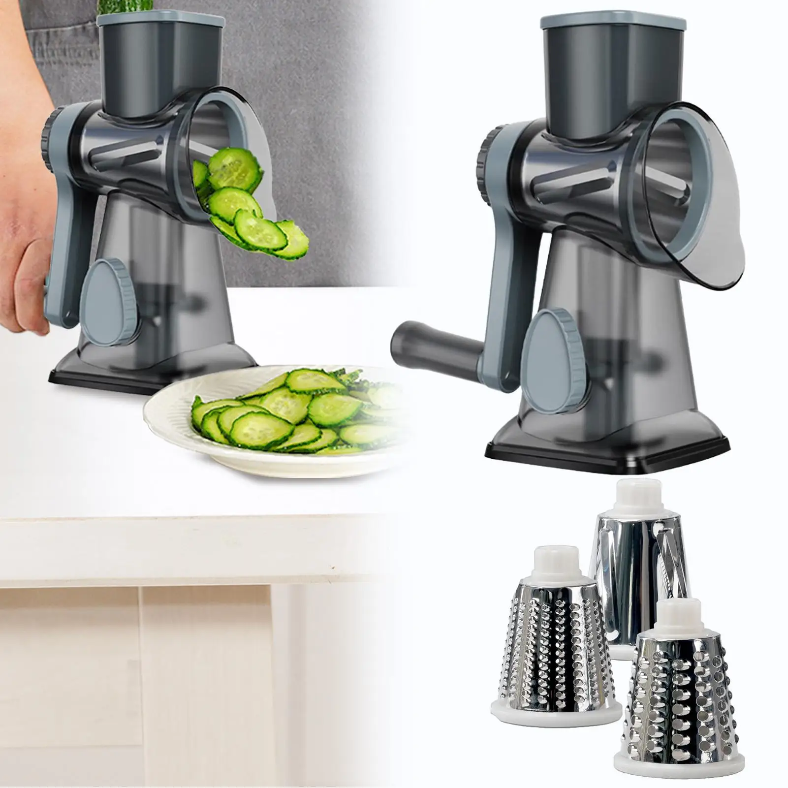 

Cheese Grater Slicer Grinder Garlic Rotary Graters For Kitchen For Cucumber Potato Carrot Home Restaurant Kitchen