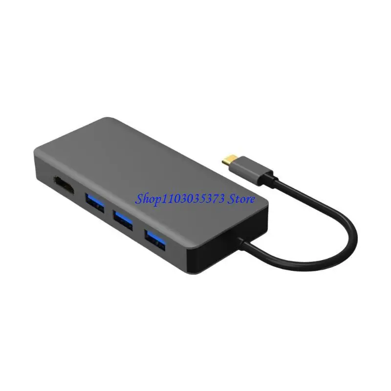 

D46B USB C HUBs Type C to Video VGA Adapter USB Expansion for Office Connectivity