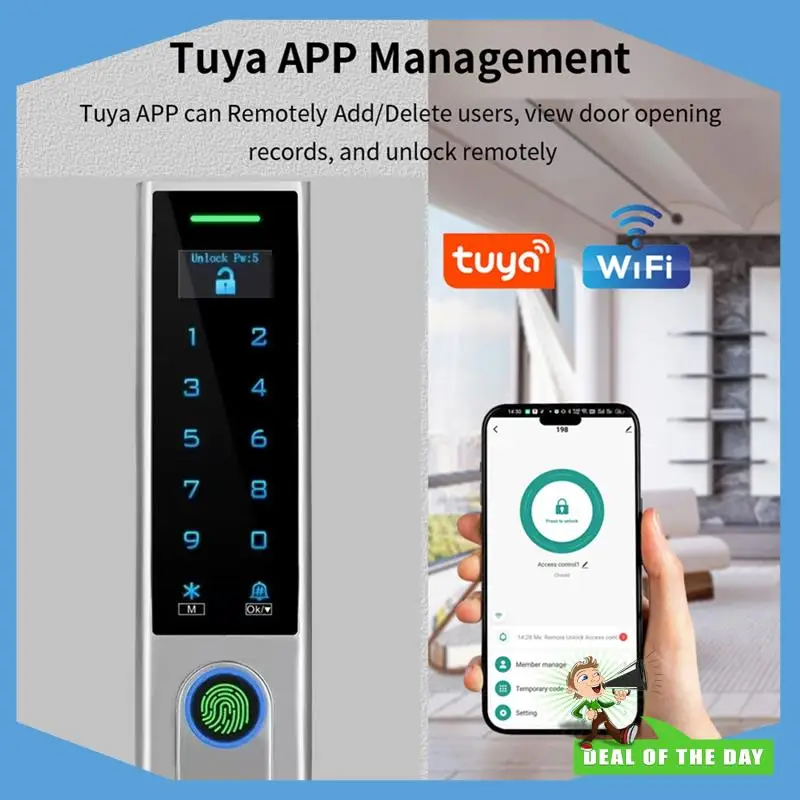 24-Hour Delivery RFID Card Keypad Fingerprint Access Smart Wifi Door Lock Waterproof Remote For Home Security Wi-Fi Control