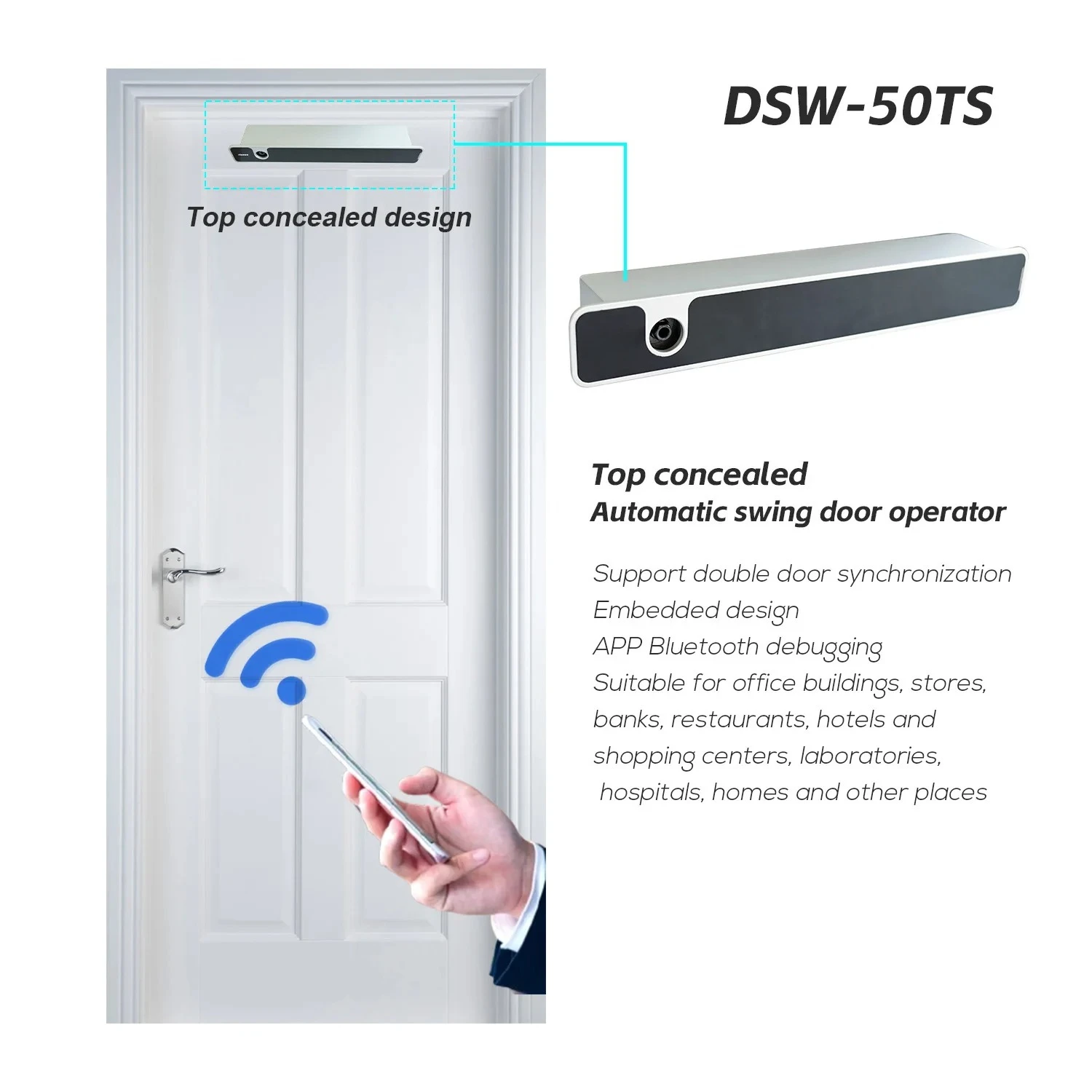 Automatic Swing Door Door Opener Closure Modern Design Child-Proof Residential Hotel Hospital Office