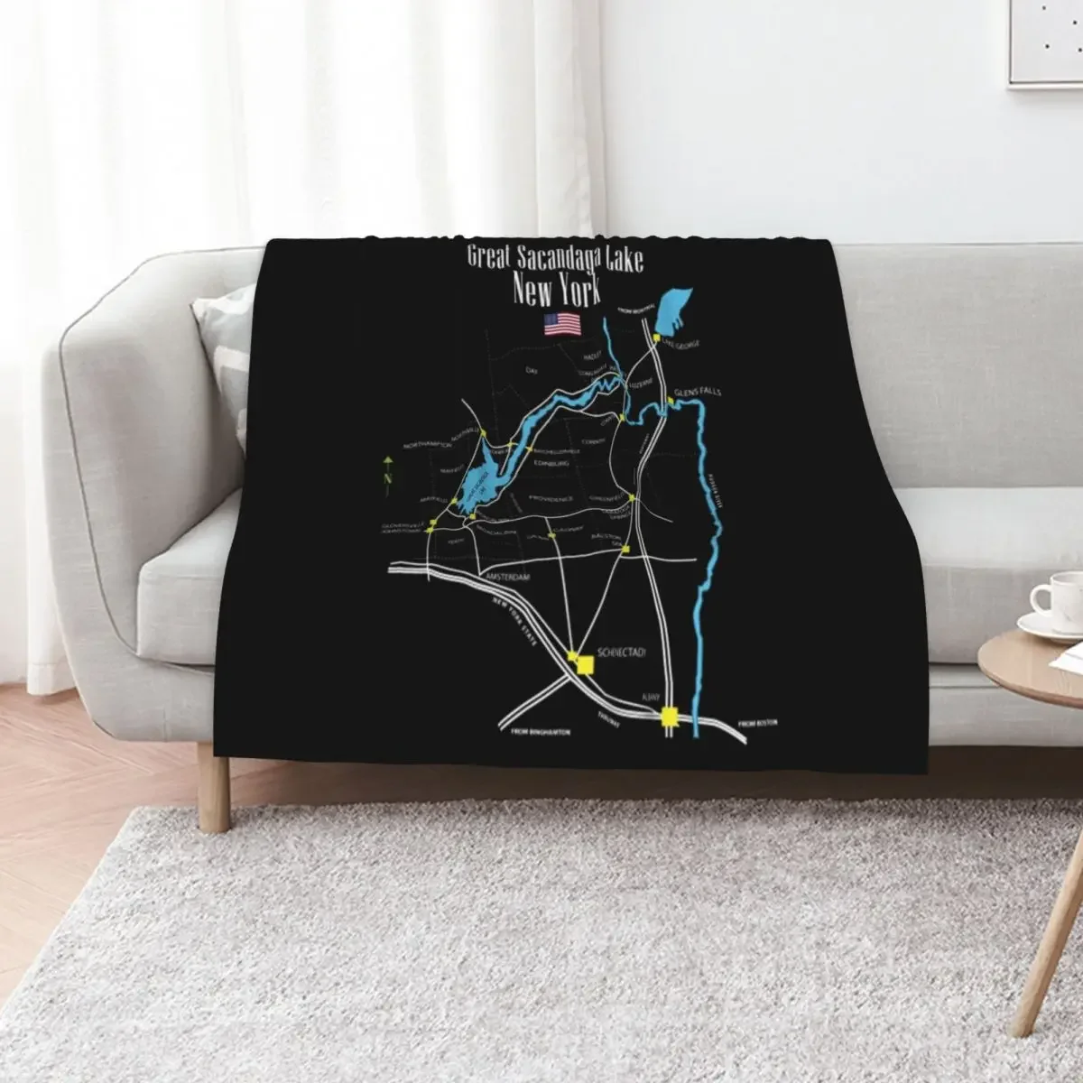 

Copy of Ghost Boo T-SGreat Sacandaga Lake T-ShirtThe Great Sacandaga Lake MapNew YorkhirtGhost Boo halloween tee Throw Blanket