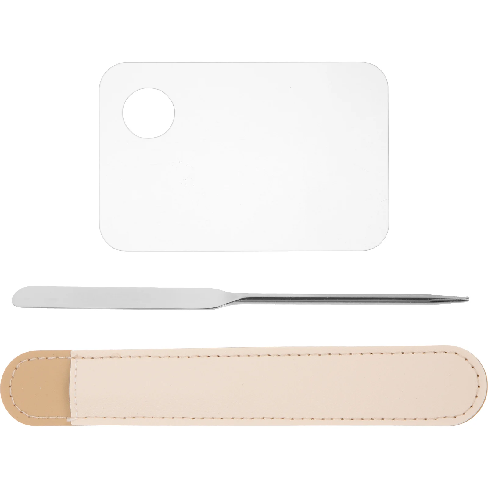 

1Set Color Mixing Palette Stainless Steel Smooth Surface Easy Clean Makeup Tools for Foundation Lip Pigment Nail Art Salon Home