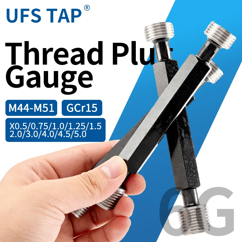 

UFS 1 шт. 6G M44-M51 X0.5/0.75/1.0/1.25/1.5/2.0/3.0/4.0/4.5/5.0 Стальной метрический резьбовой калибр-пробка для мелкой резьбы, высококачественный измерительный инструмент