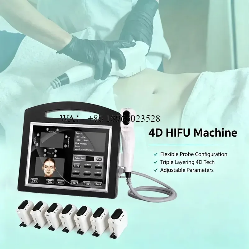 WMWMNU 4D Ultrasonic Knife Beauty Device Triple Layering with 2 Standard Replaceable Cartridges for Face Lifting and