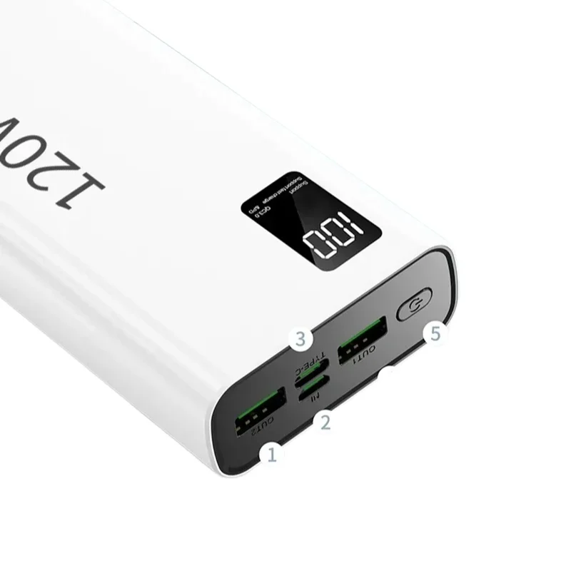 For IPhone Samsung Huawei Xiaomi Hot 120W High Capacity Power Bank Fast Charging Portable Battery Charger