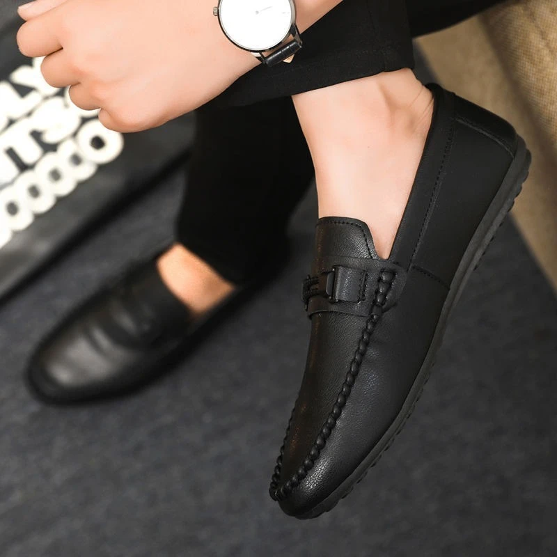 

Рабочая мужская повседневная обувь без шнуровки на плоской подошве, легкая низкая цена, новая классическая оригинальная акция, удобная мужская кожаная обувь из искусственной кожи