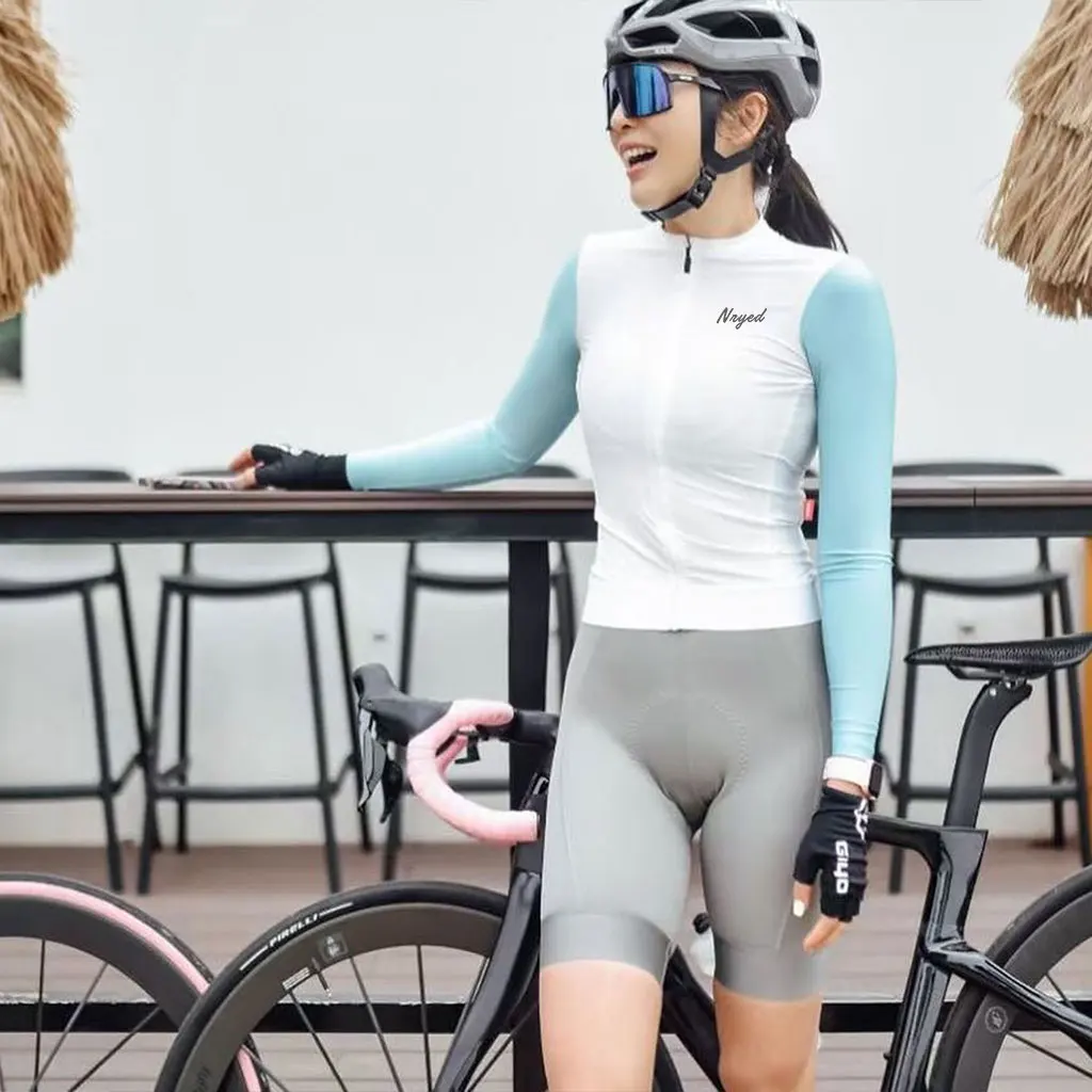 ملابس ركوب الدراجات النسائية الجديدة NRyed لعام 2025 سترة ركوب الدراجات على الطرق قابلة للتنفس سريعة الجفاف واقية من الشمس بأكمام طويلة