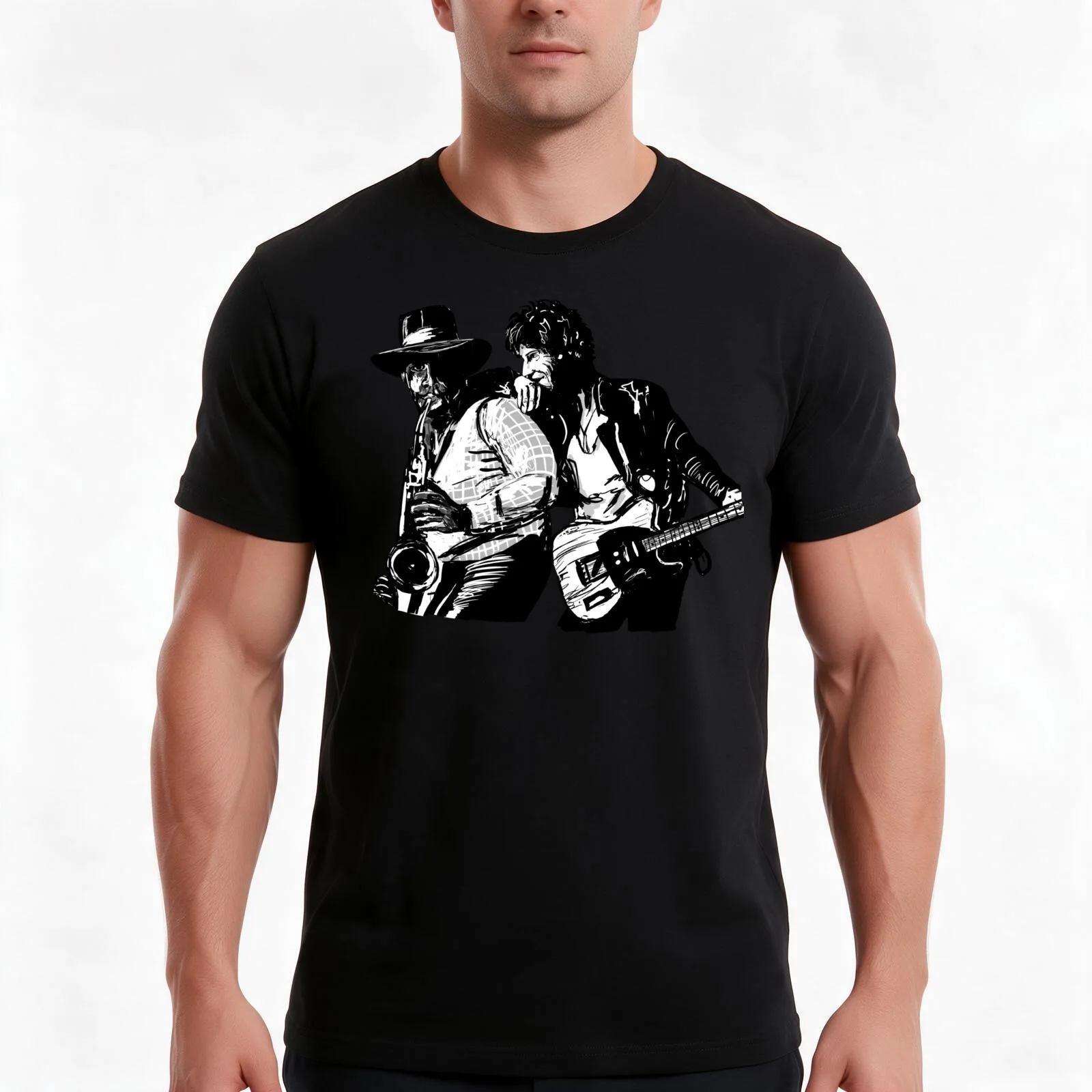 Bruce Springsteen Born To Run Rock Band Music T-Shirt, Summer Casual Cotton Tee, Oversized Streetwear Tops, Unisex Men Women