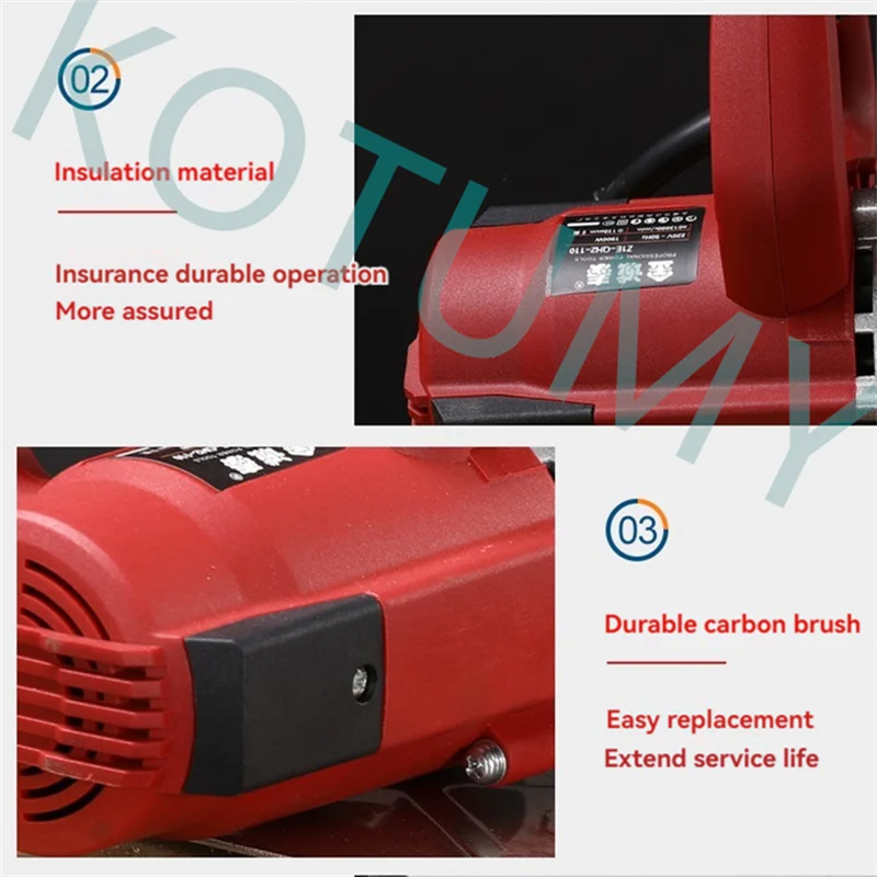 Circular Saw 130000 RPM Cutting Angle Adjustable with Blade Woodworking Portable Electric Saws 