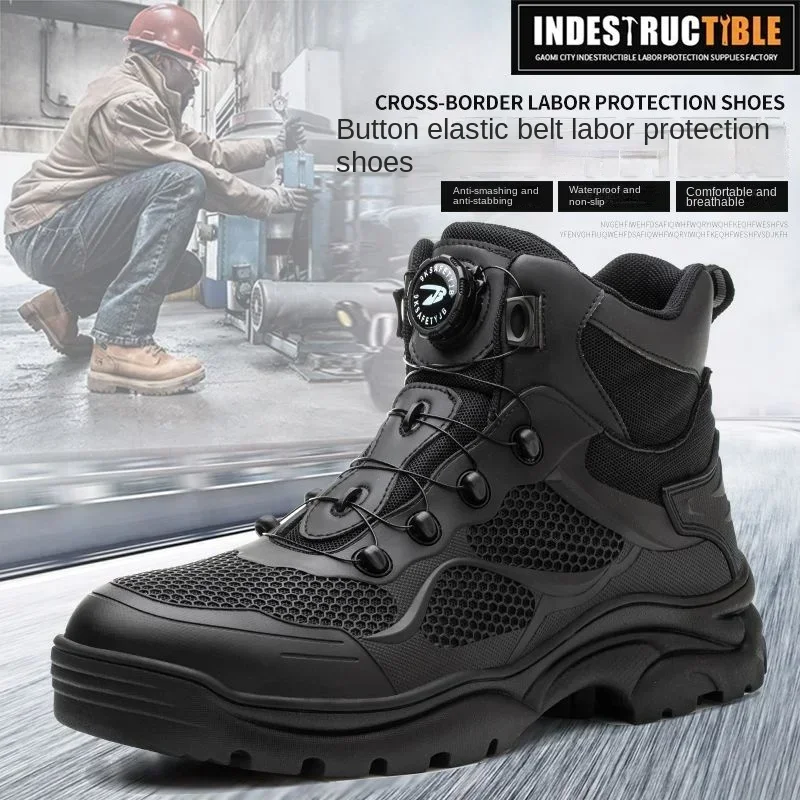 

Rotary Buckle New Safety Boots Men Work Shoes Are Indestructible Steel Toe Protection Anti Impact Anti Puncture Safety Shoes Men