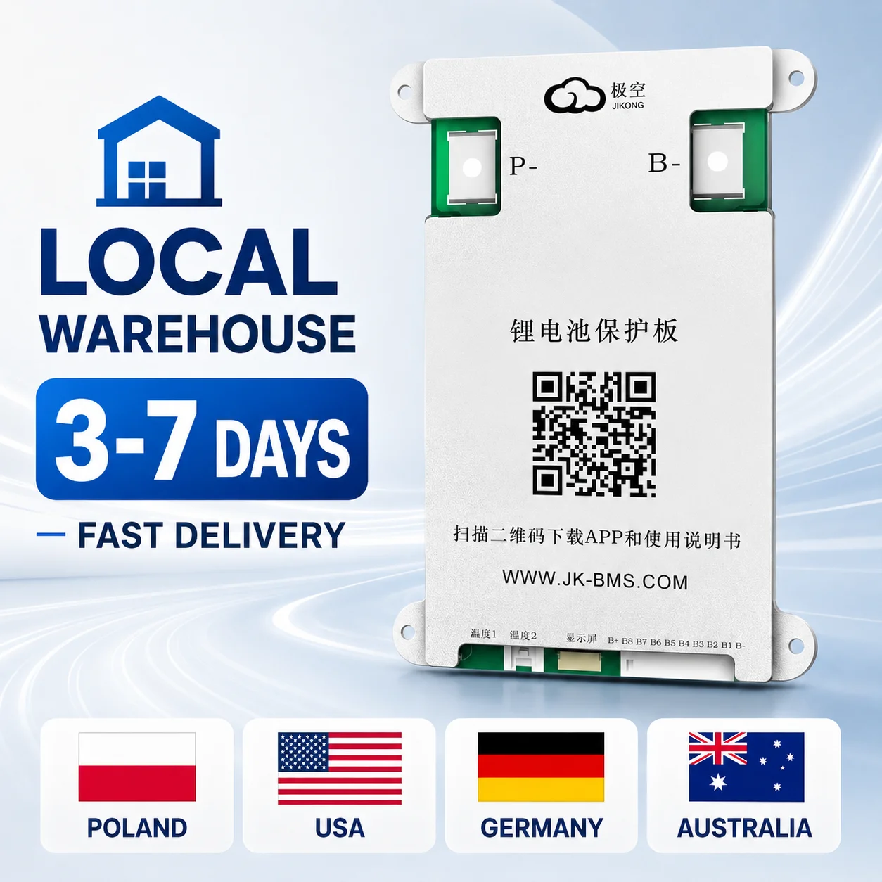 

Jikong JKBMS JK-BD6A24S6P Battery Management System (BMS) 8S16S 20S Metal Core PCB Board 60A ChargingDischarging for APP LiFePO4