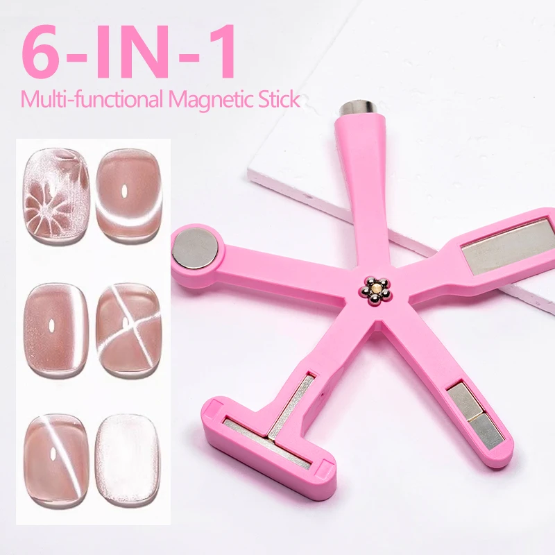 

6 In 1 Multifunctional Strong Magnet Stick UV/LED Gel Nail Cat Eye Effect For Nail Art Design Special Tools nail Supplies
