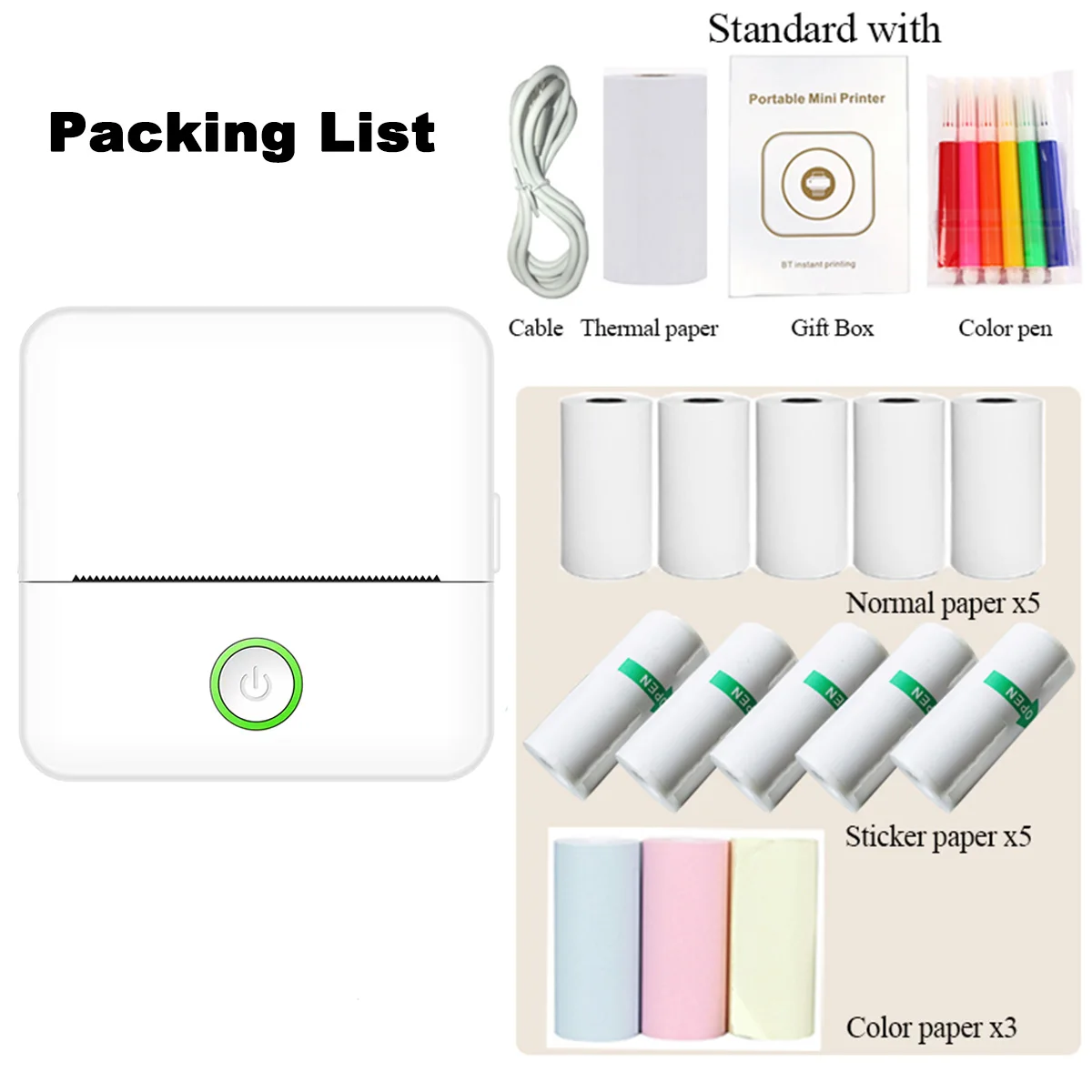 X6 Mini Pocket Sticker Printer Bluetooth Wireless Connection Portable Sticker Maker for Learning, Note, Journal, DIY, Work