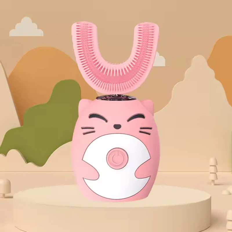 Child  Electric Toothbrush Cleaning Silicone Children 360 Degrees Automatic USB Rechargeable Smart Kids Toothbrush u shape