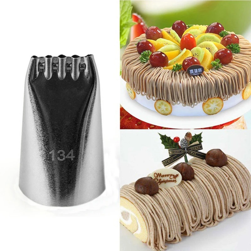 1 Pc Cake Nozzles Cream Pastry Lines Fondant Drawing Icing Piping Cake Five Hole Wire Drawing Nozzle Baking Tools