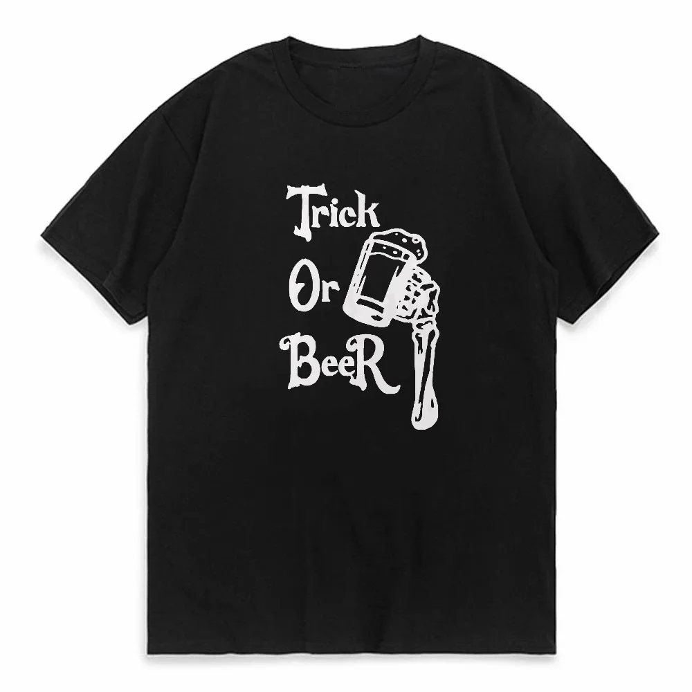 

Trick or Beer Halloween Shirt Spooky Season T-shirt Summer Casual Short Sleeve Fashion Hip Hop Tshirt Funny Horror T Shirt Tops