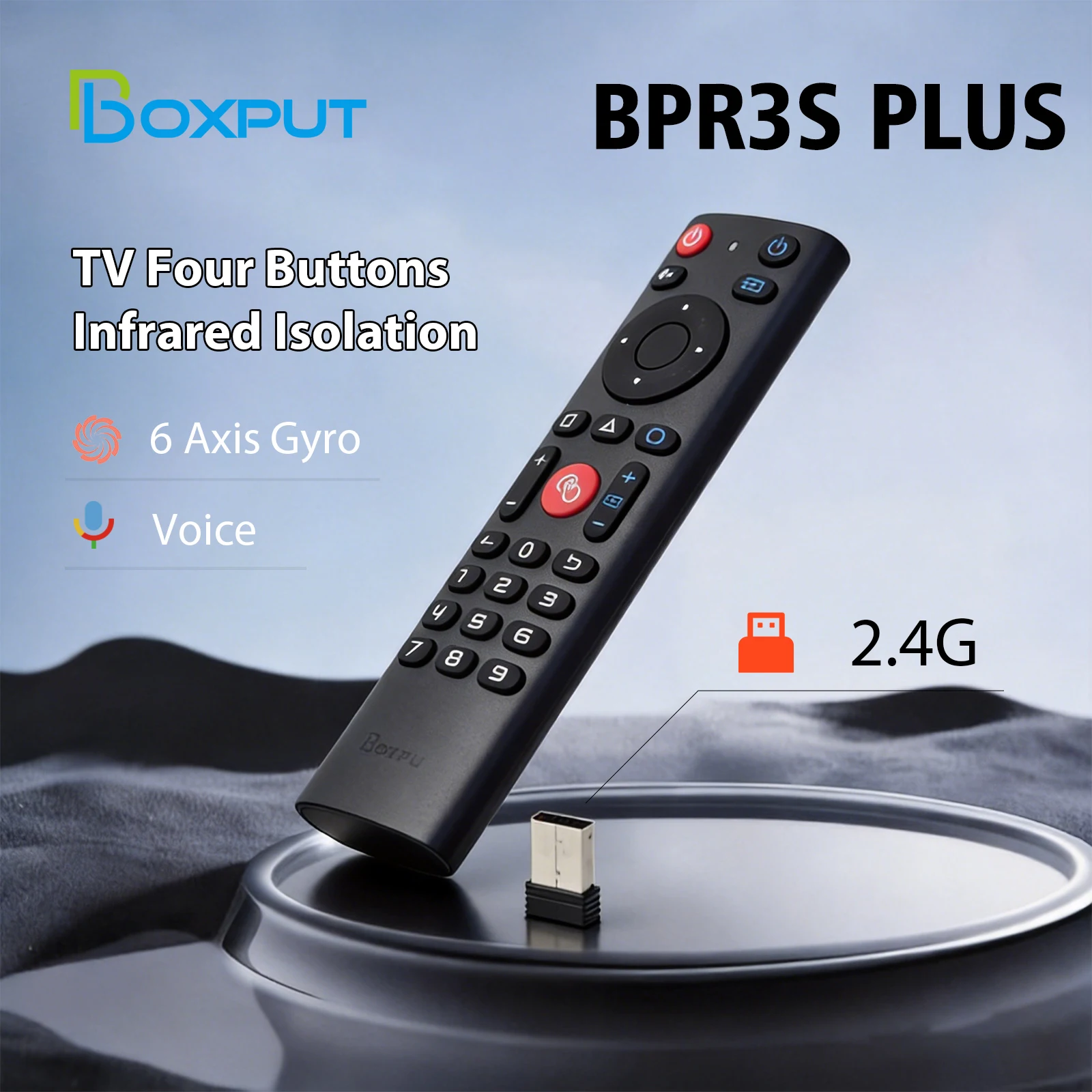 BPR3S Plus Air Mouse Voice Control Bluetooth 2.4G Wireless Gyroscope IR Learning Replacement Remote For Android TV Box Smart TV