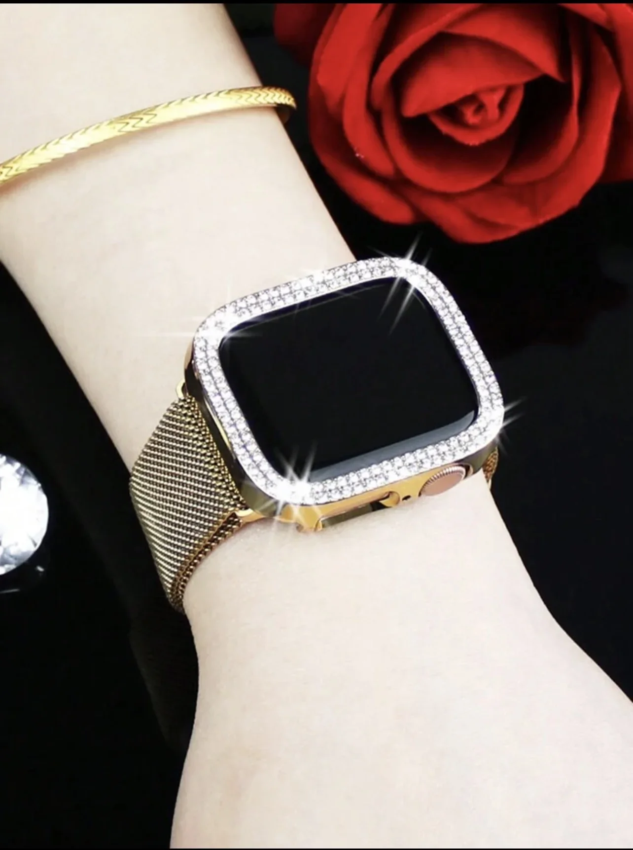 

Nice 2 in1 gold Band protective shell case For Apple Watch cover strap Series 10/9/8/7/6/5/4 38mm 40mm 41mm 42mm 44mm 45mm 46mm