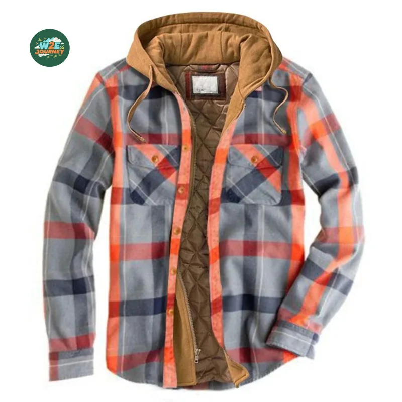 MAQVOB Mantel Antik Ukuran AS UE Kualitas Tinggi Pakaian Kerja Jaket Kemeja Kotak-kotak Bulu Flanel Pria Wanita