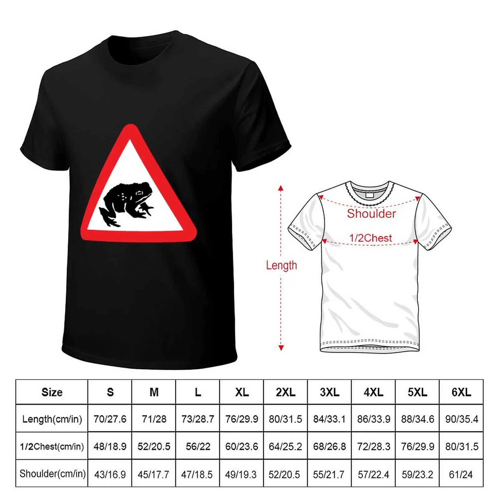 UK traffic sign: toad crossing ahead (TSRGDNO 551.1) T-Shirt Novelty Graphic Tee Shirt
