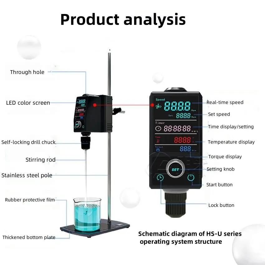New Arrival Industrial Cantilever Blender Laboratory Stand Mixer Cosmetic Mixer High Speed Overhead Electric Stirrer