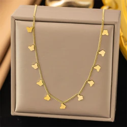 316L Stainless Steel New Fashion Upscale Jewelry Soldering Many Butterflies Charm Chain Choker Necklaces Pendants For Women