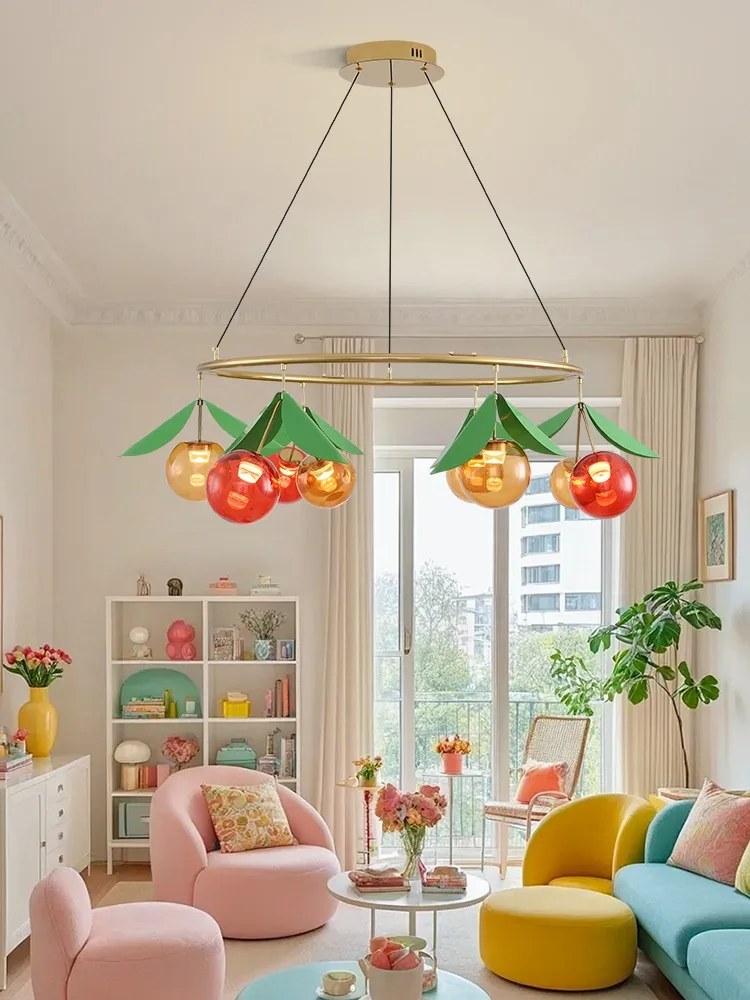 

Summer Fruit Art Restaurant Chandelier Designer Light Luxury Creative Empty Living Room Duplex Villa Staircase Lighting