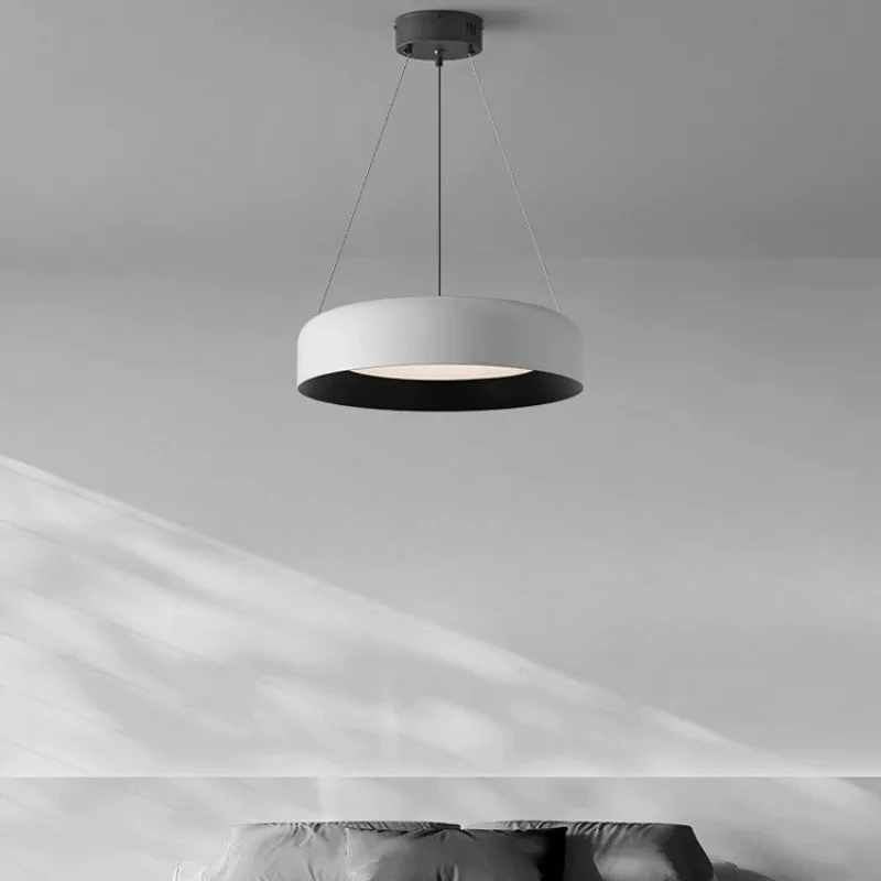 

Nordic Black Acrylic Circular LED Pendant Lights Remote Dimming Hanging Lamps for Living Room Dining Room Lighting Fixtures