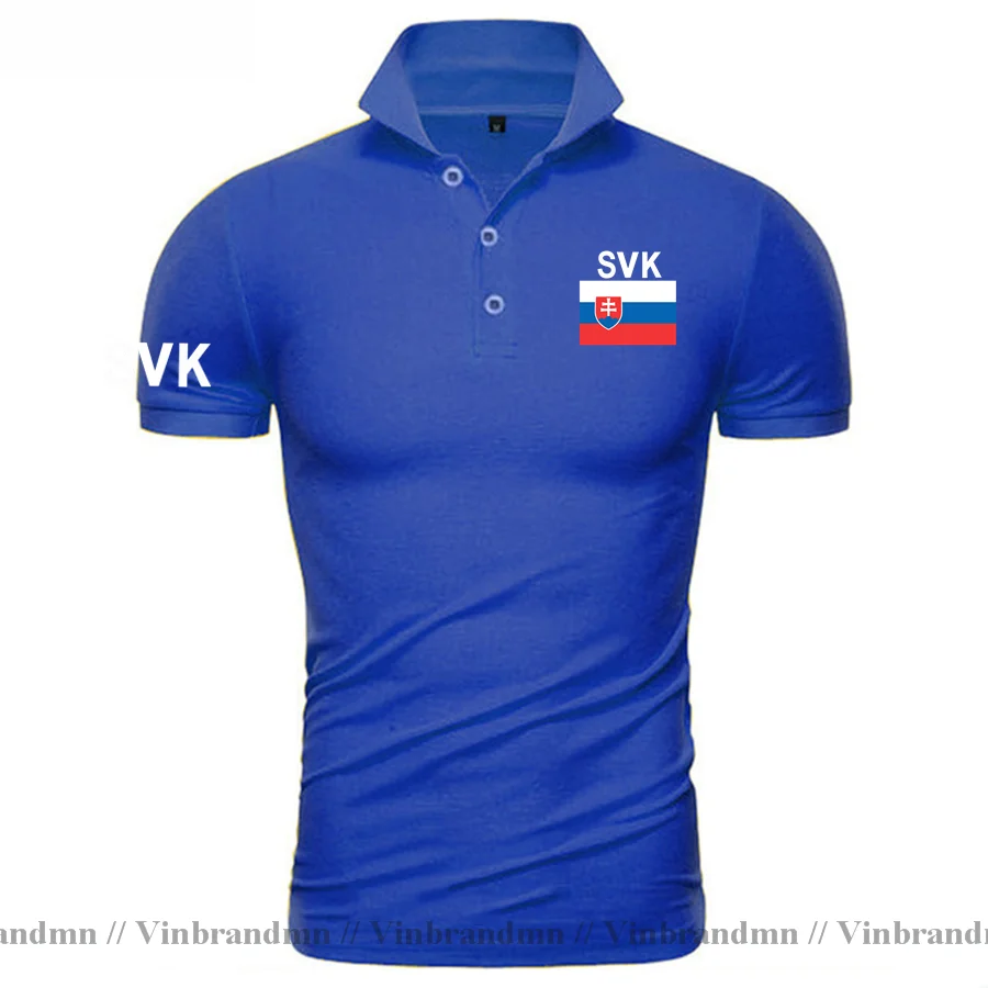 Slovak Republic Slovakia Polo shirt Men Short Sleeve Classic Brand Printed For Country 100% Cotton Nation Team SVK Slovensko New