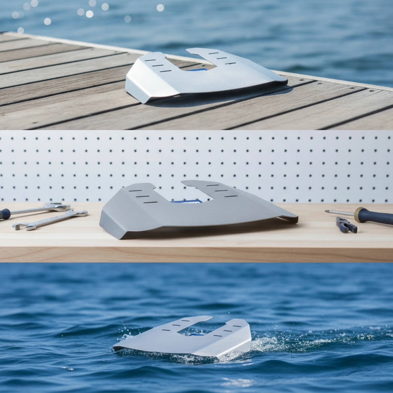 Outboard Motor Hydrofoil Easy to Install Hydrofoil Stabilizer Fin Kit Improved Performance Reduced Porpoising for Boaters, Boats