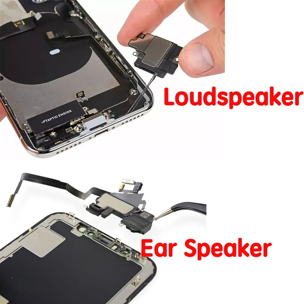 Top Ear Speaker With Flex Cable Replacement For iPhone X XR XS Max Bottom Loud Speaker image 2