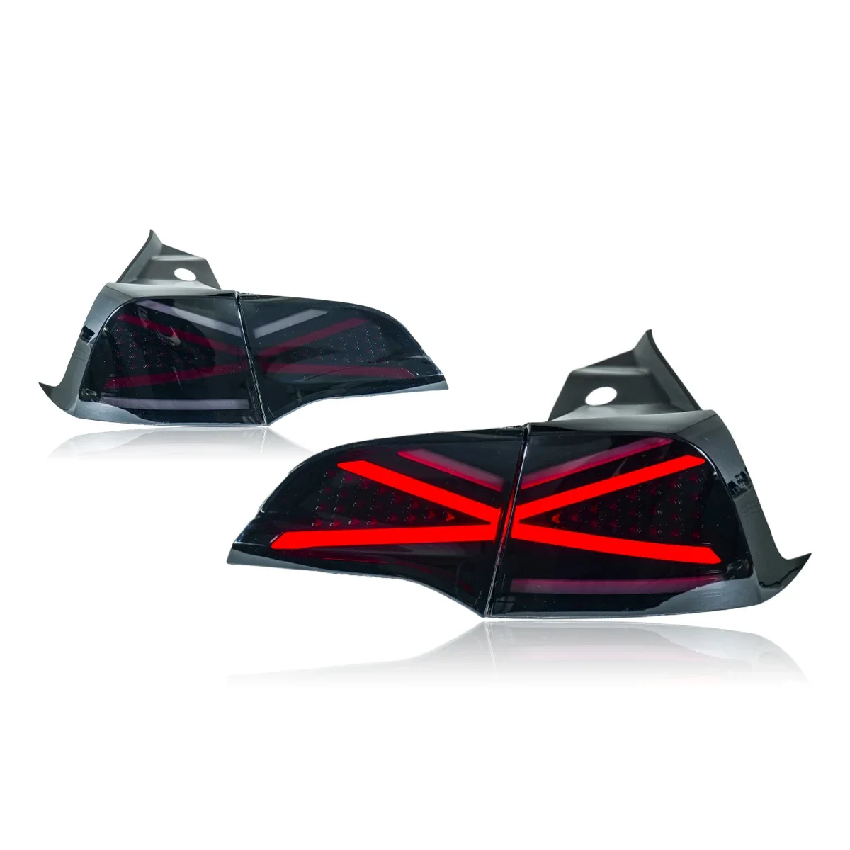 

2 PCS Car LED Lights Tail Light Assembly For Tesla Model 3 / Y 2016-2022 Sequential Turn Signal X-men Taillight Assemblys