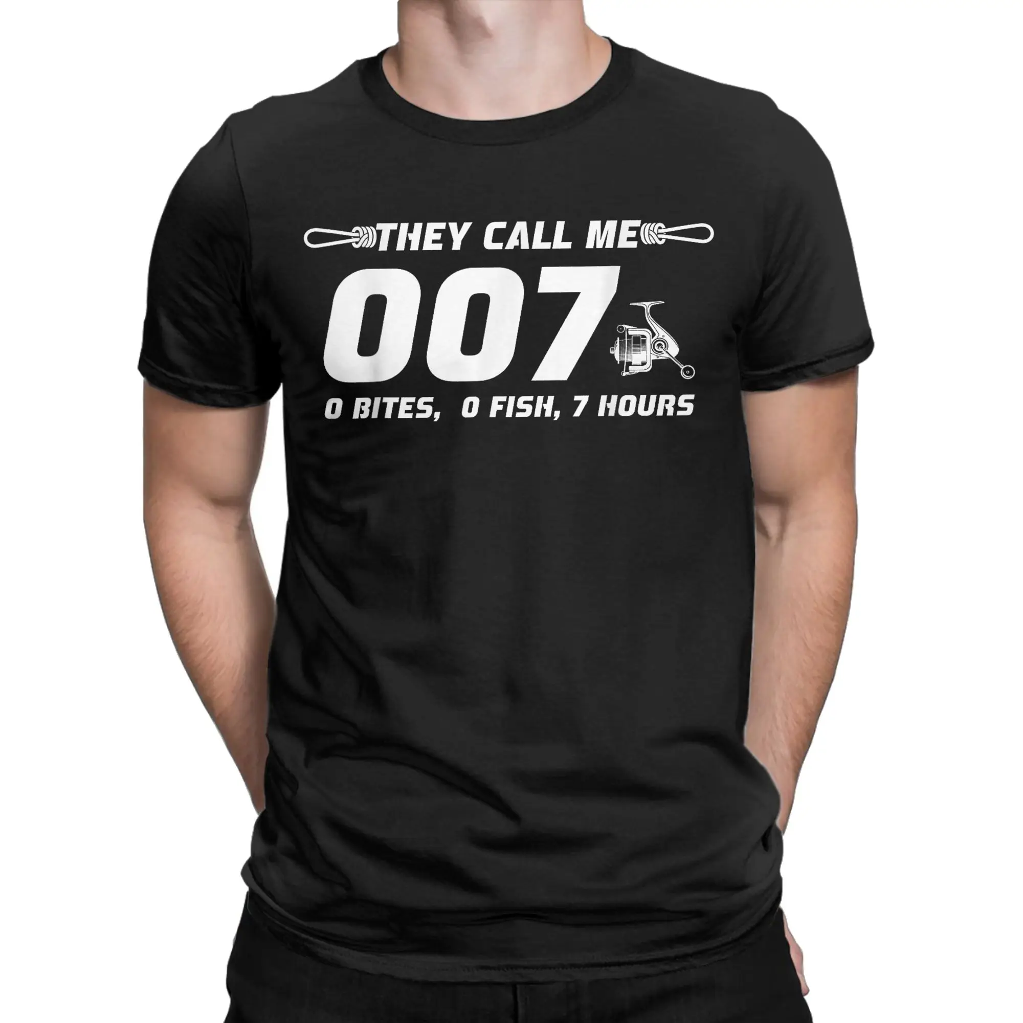 Fisherman Joke Dad They Call Me 007 T-Shirt Men Funny Fashion Cotton Tees O Neck Short Sleeve T Shirts Birthday Gift merch