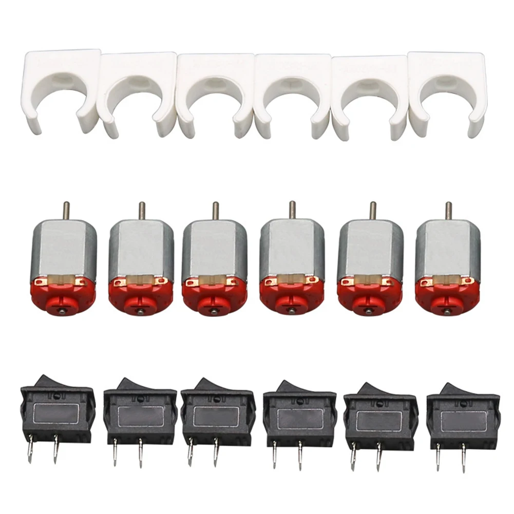 1Set DC3-12V Motors Kit Electric Motor Electronic Wire Shaft Propeller Battery Clip Switch Motor Building Accessories