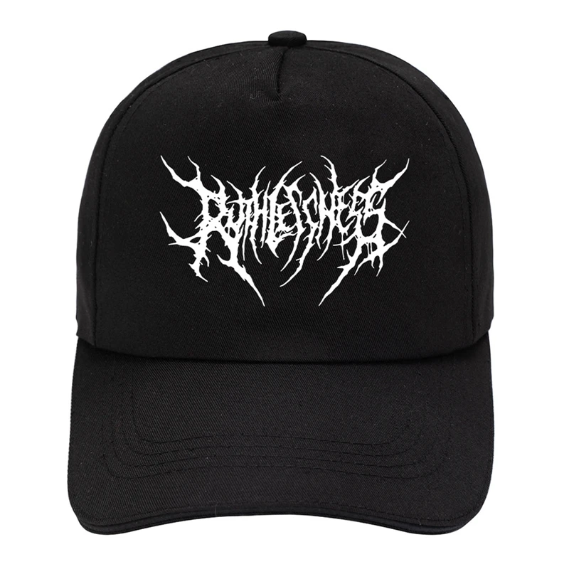 embroidery Gothic Street Punk Frauen baseball cap men cotton adjstable pure black sports caps women hip hop dad hat new