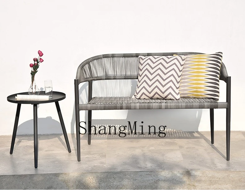 

HJ new modern outdoor balcony double leisure seat waterproof outdoor courtyard garden terrace back chair