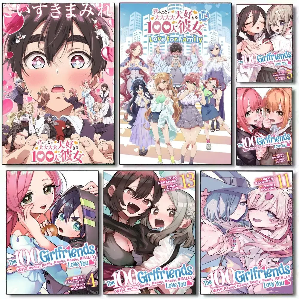 Anime The 100 G-Girlfriends W-Who Really Love You Poster HD Home Decor Sticky Wall Waterproof Home Living Room Bar Aesthetic